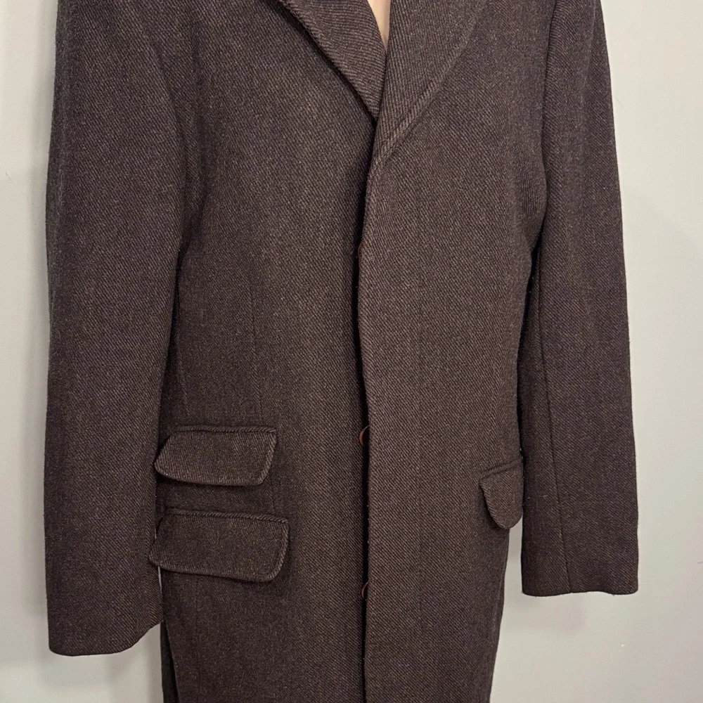 Men’s Banana Republic wool blend Classic Black/brown over Coat Size L